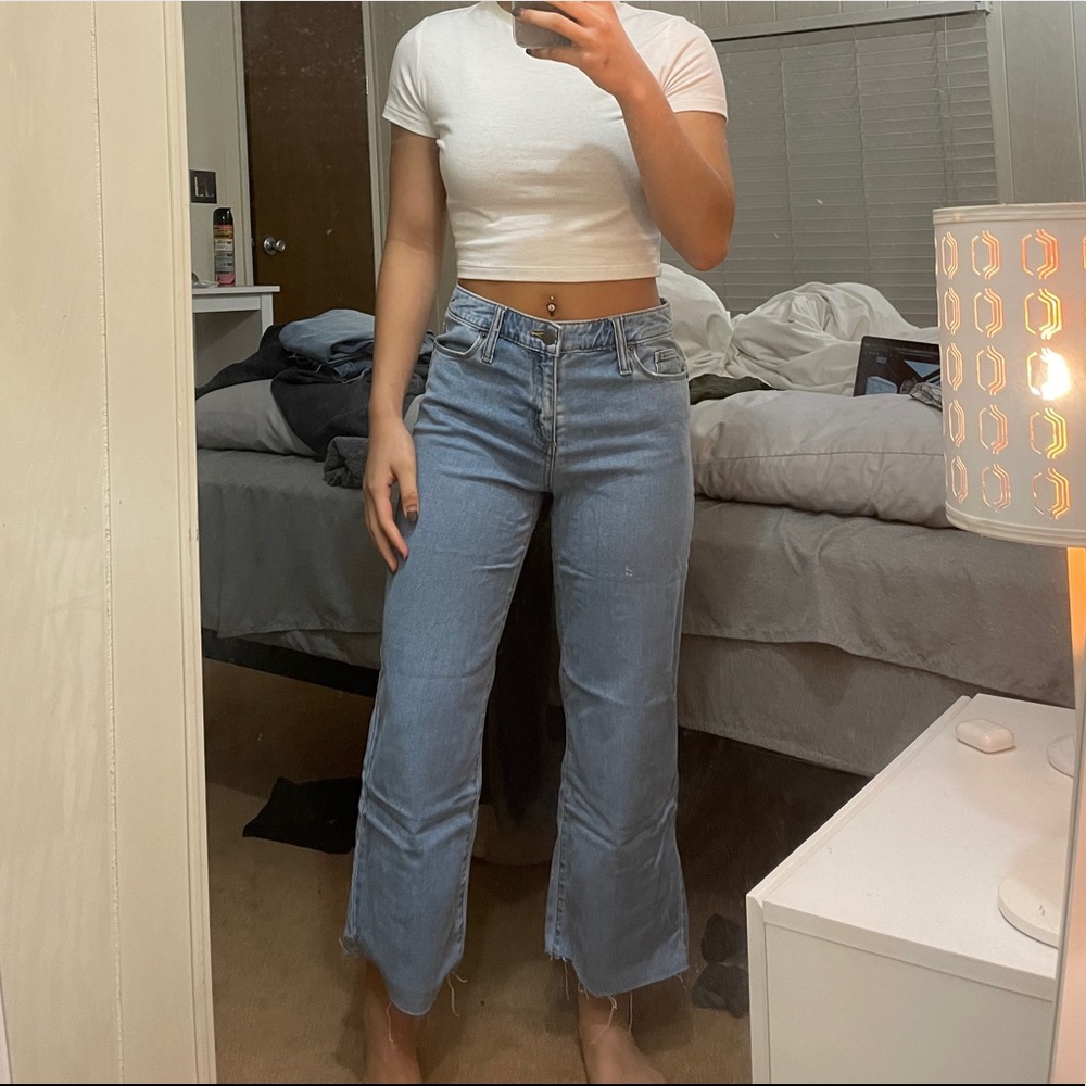 Hight rise wide leg crop jeans